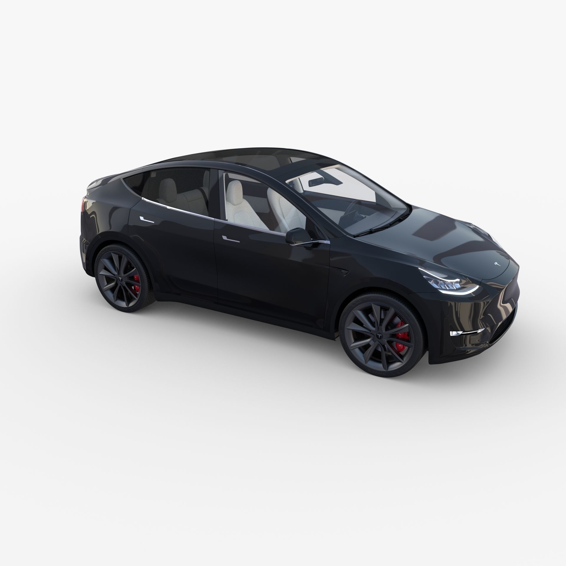 Tesla Model Y Black with interior 3D model_15