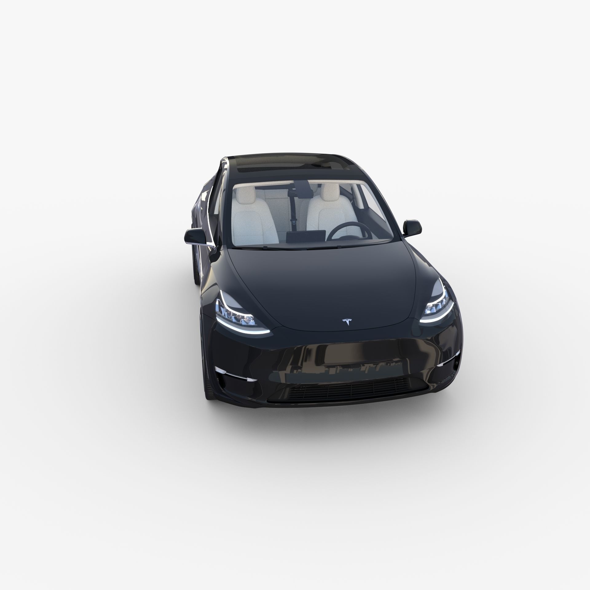 Tesla Model Y Black with interior 3D model_16