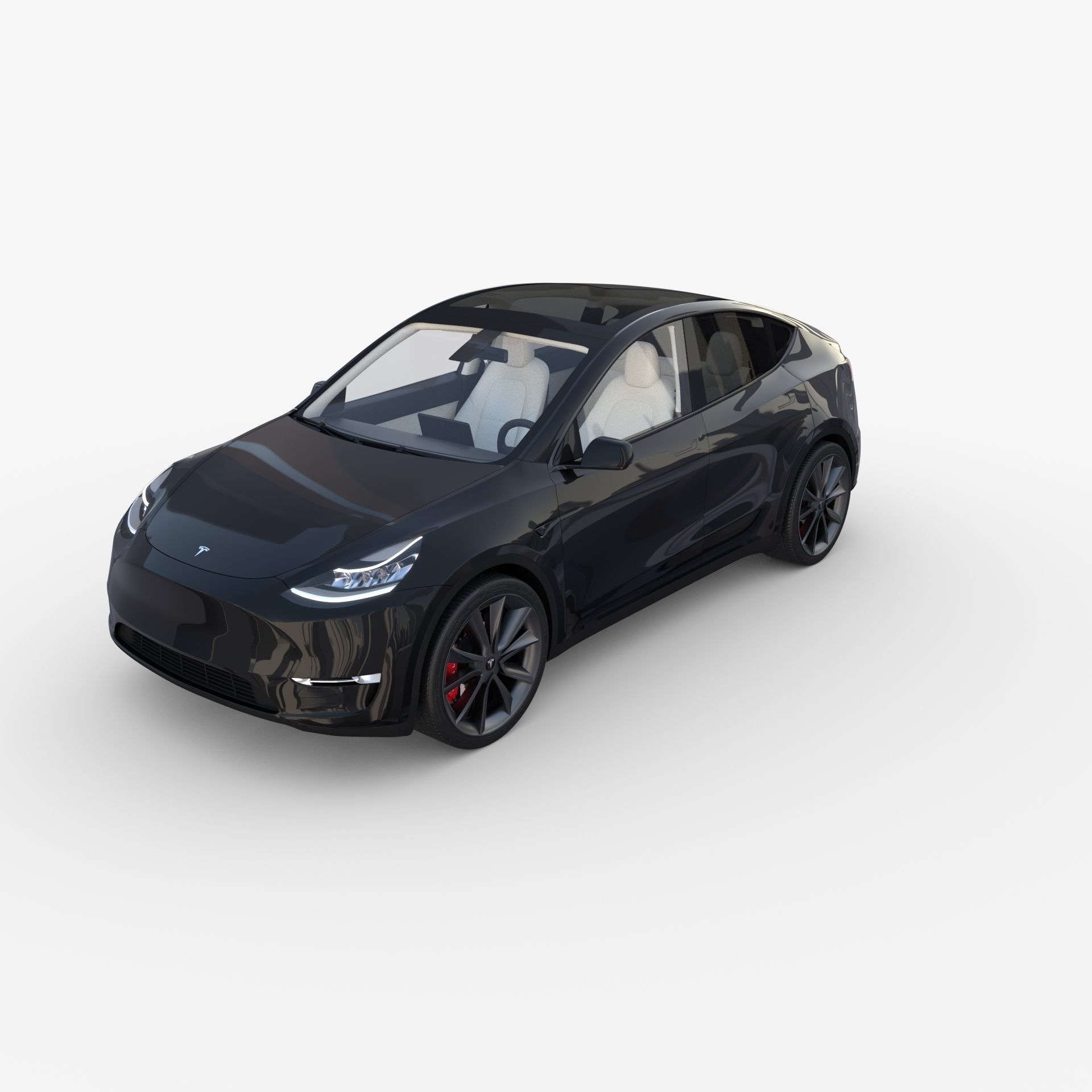 Tesla Model Y Black with interior 3D model_10