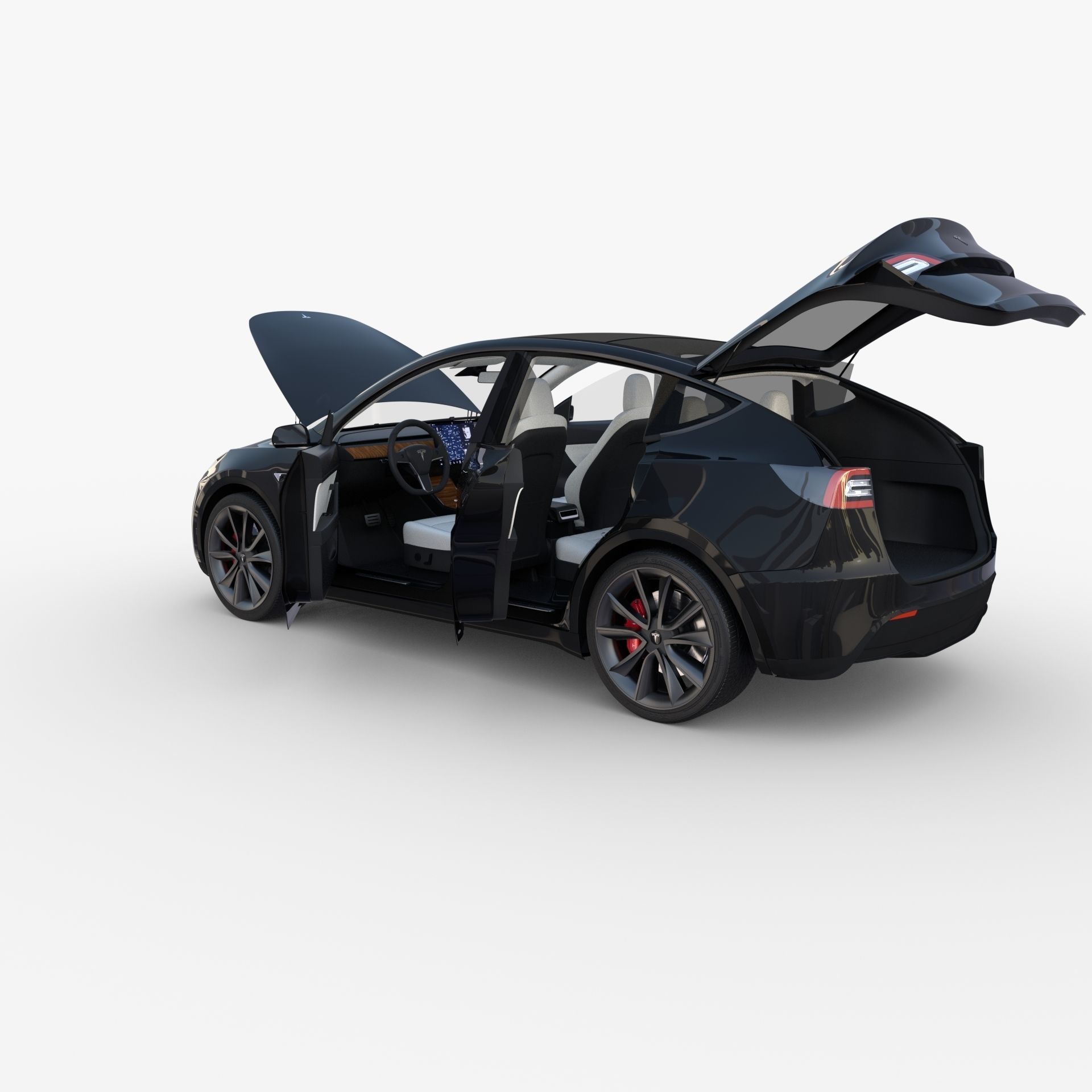 Tesla Model Y Black with interior 3D model_27