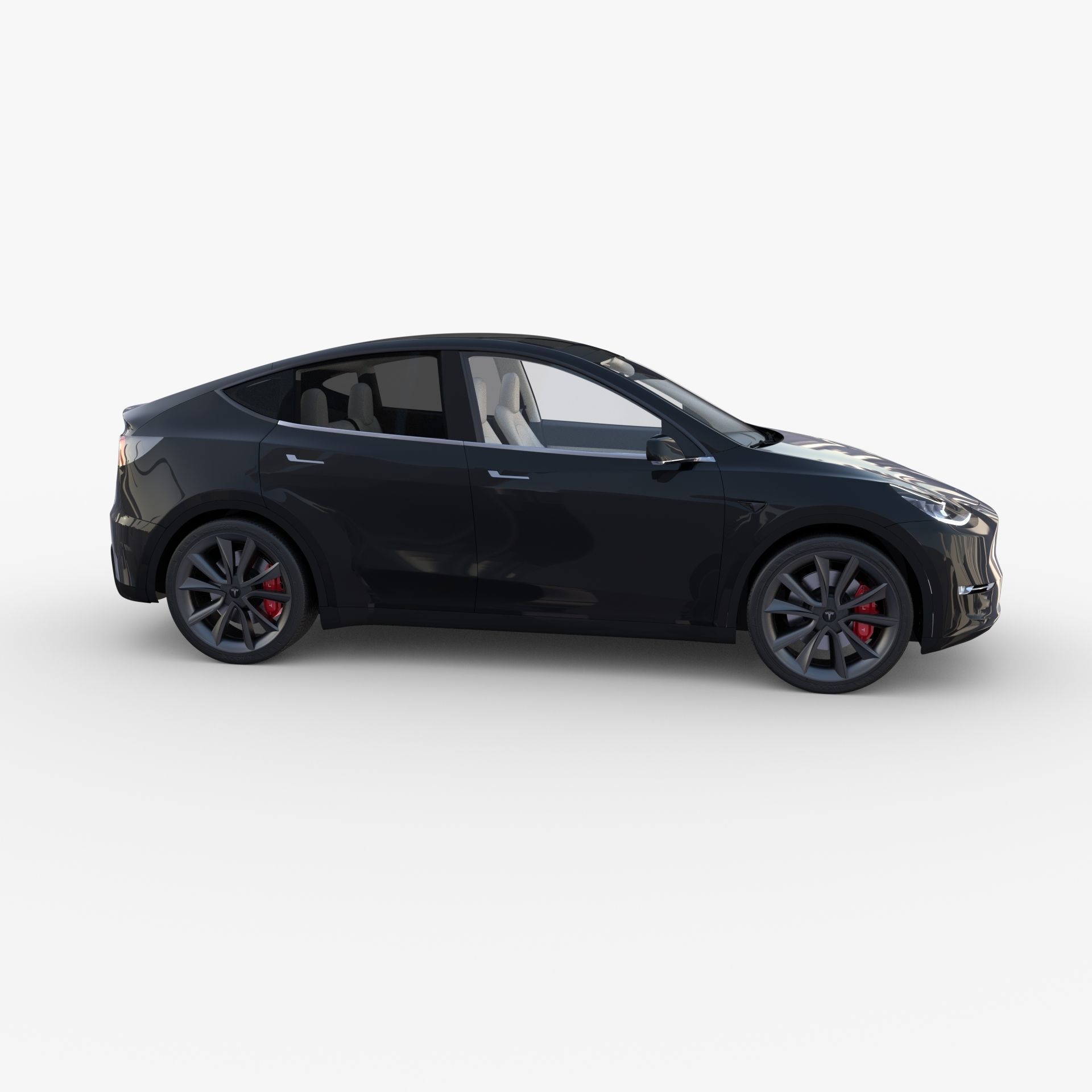 Tesla Model Y Black with interior 3D model_8