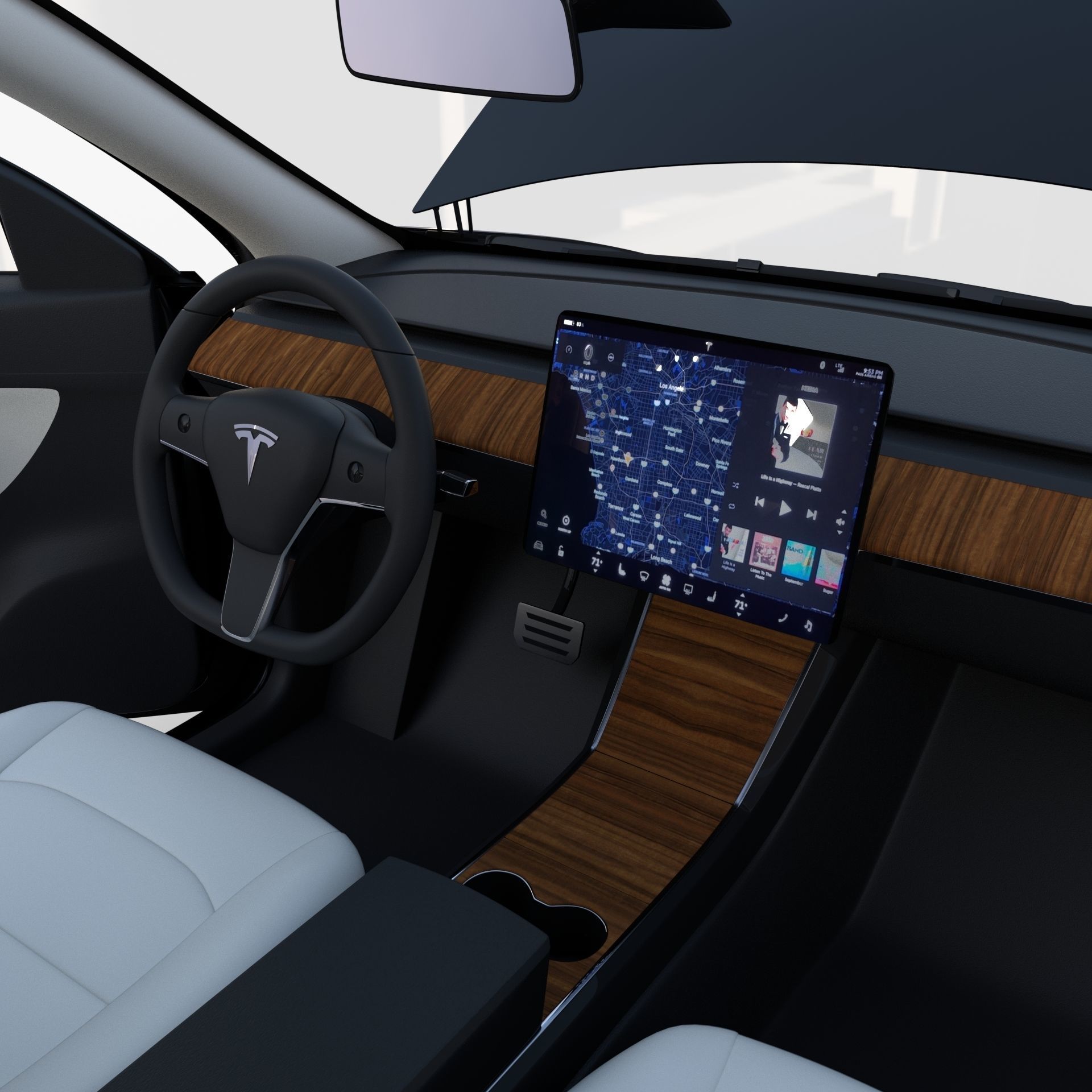 Tesla Model Y Black with interior 3D model_38