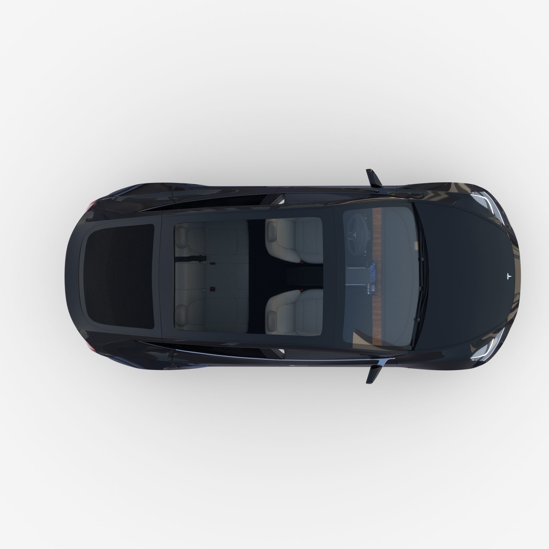 Tesla Model Y Black with interior 3D model_18