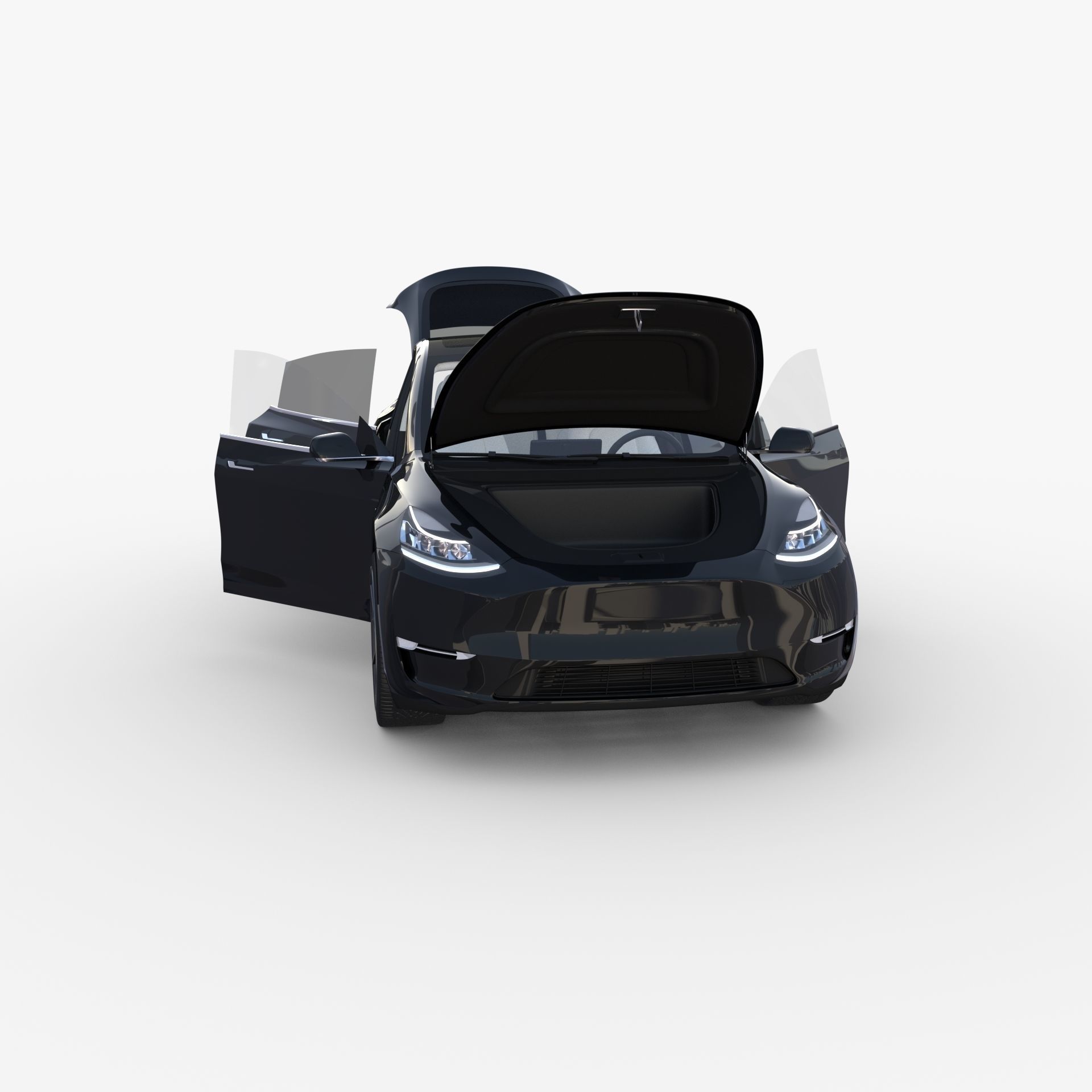 Tesla Model Y Black with interior 3D model_30
