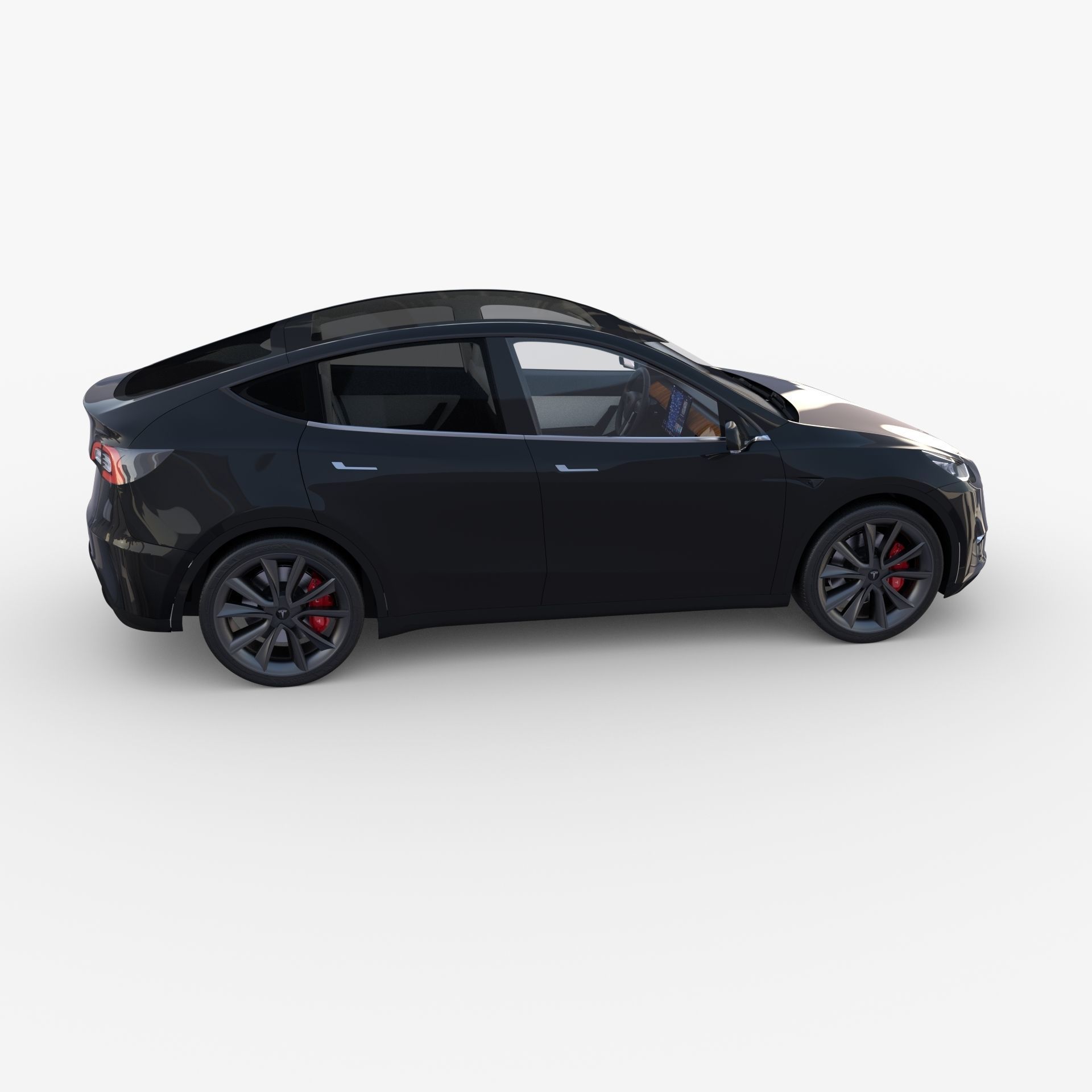 Tesla Model Y Black with interior 3D model_14