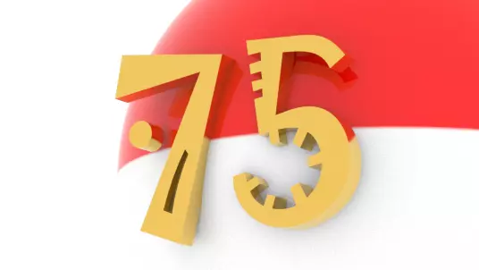 Indonesia 75th Independence Logo - Customizable 3D Model Free low-poly 3D model