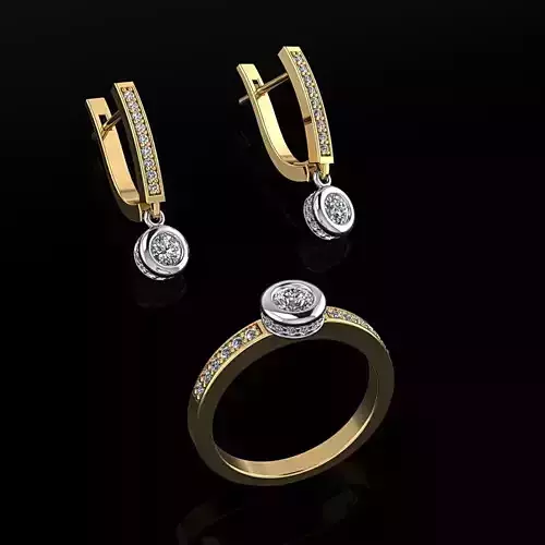 Ring and Earrings 98 3D print model