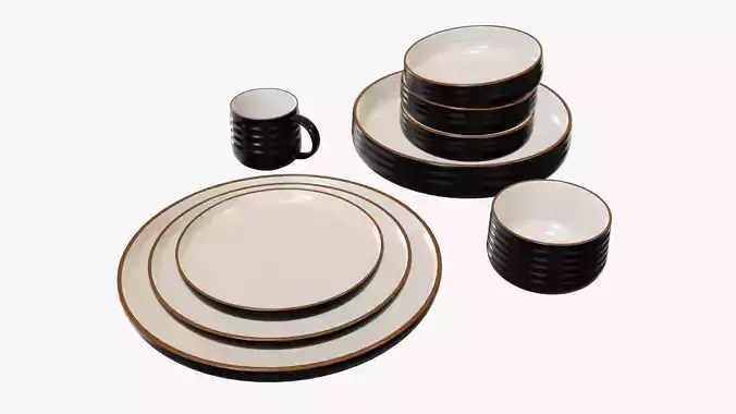 Dinnerware set 01 bowl mug platter dinner salad plate 