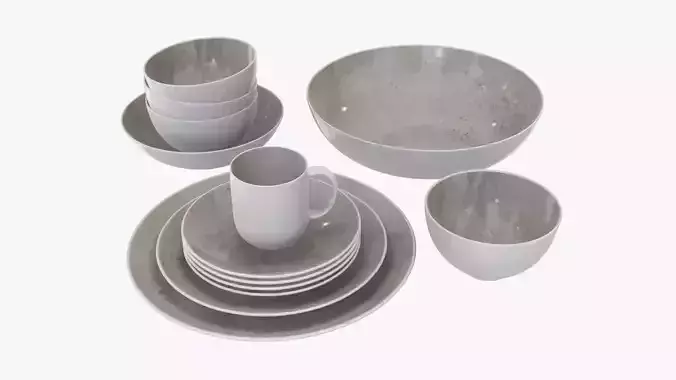 Dinnerware set 02 bowl mug platter dinner salad plate 