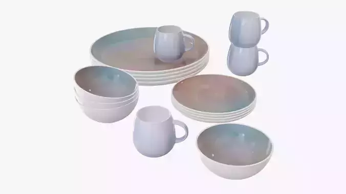 Dinnerware set 03 bowl mug platter dinner plate 