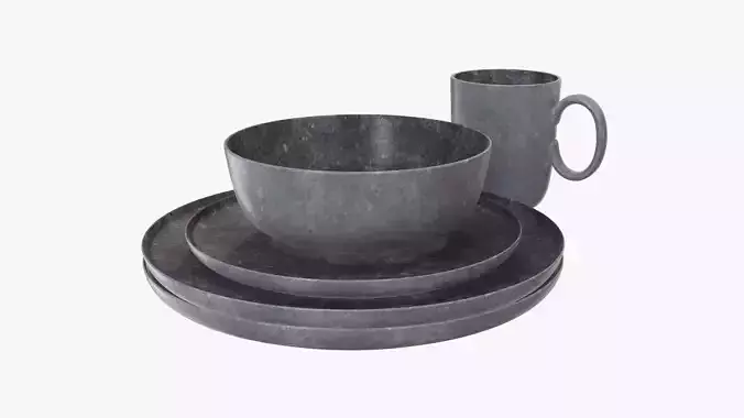 Dinnerware set 04 mug bowl dinner salad plate