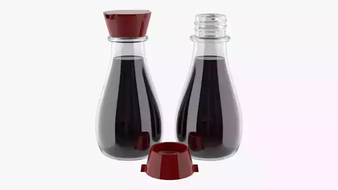 Soy sauce in a bottle 01 3D model