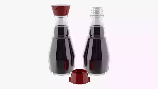 Soy sauce in a bottle 02