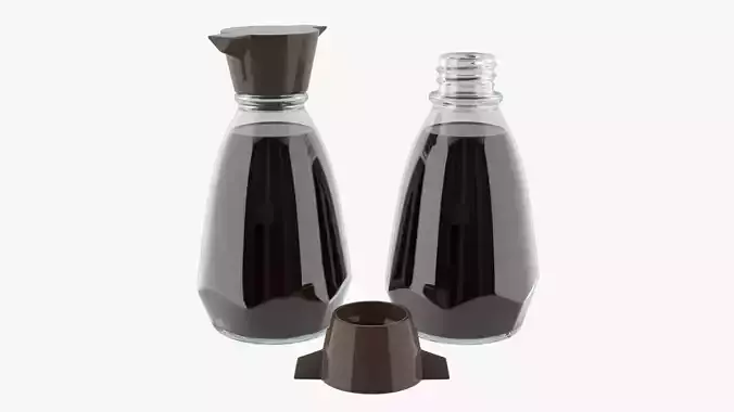 Soy sauce in a bottle 03