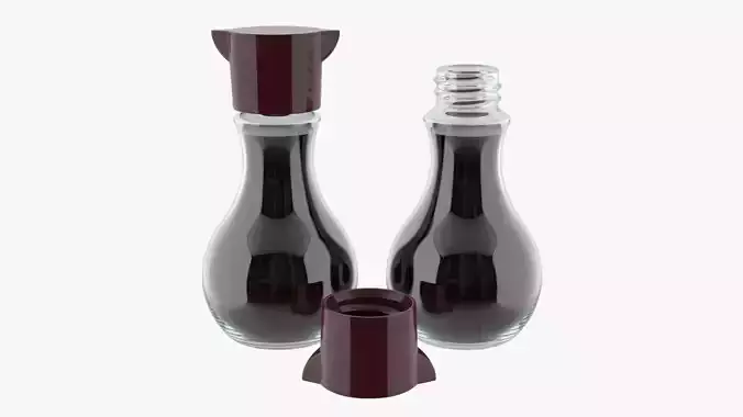 Soy sauce in a bottle 04 3D model