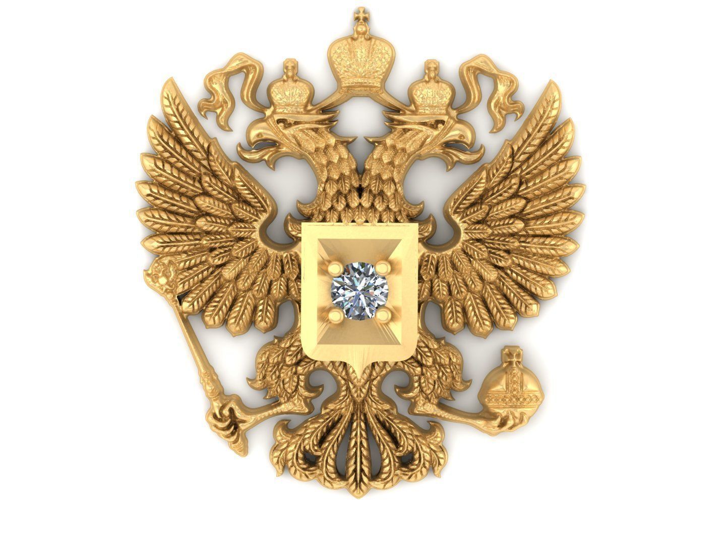 eagles with diamond 3D print model_1