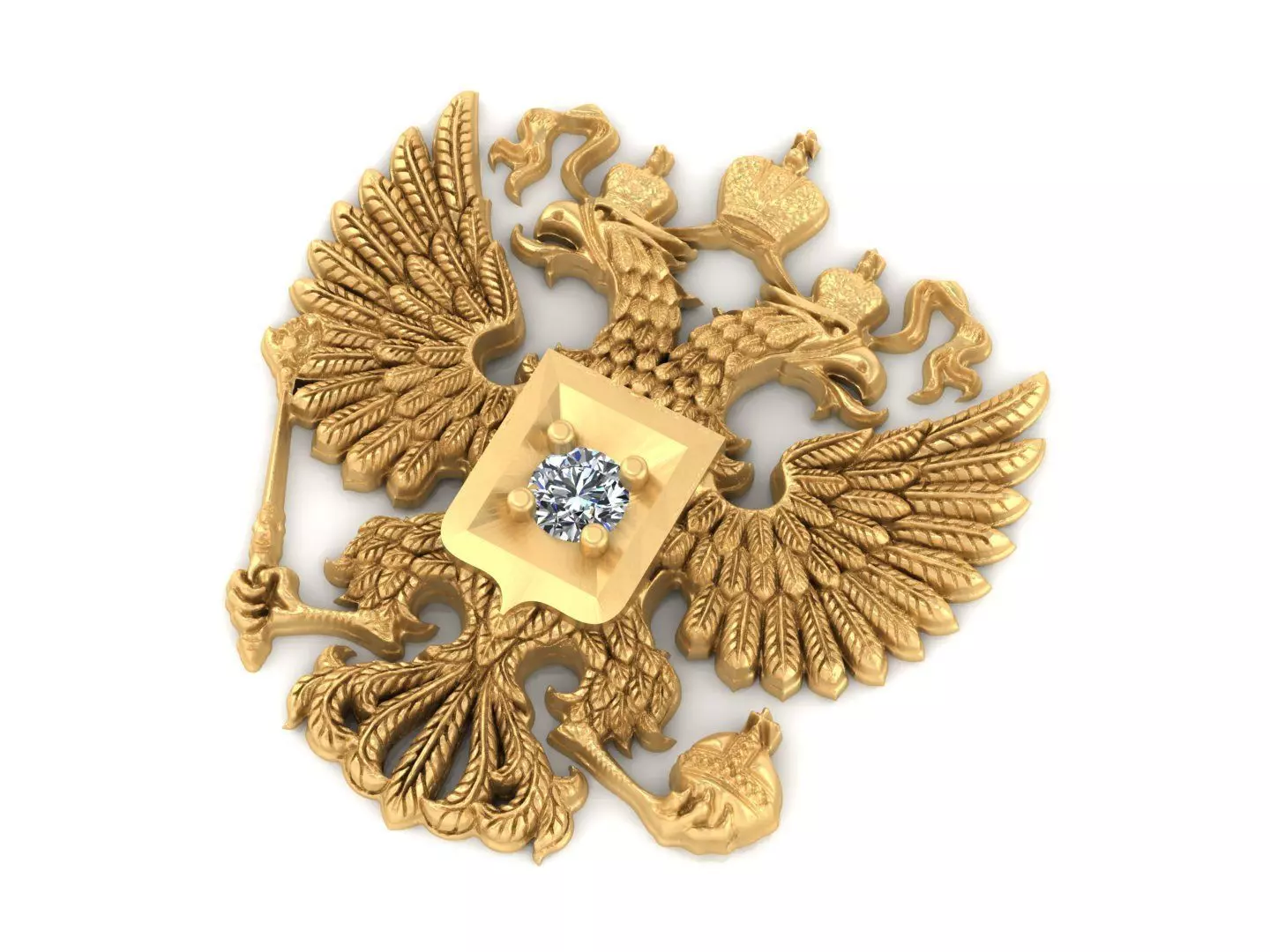 eagles with diamond 3D print model_0