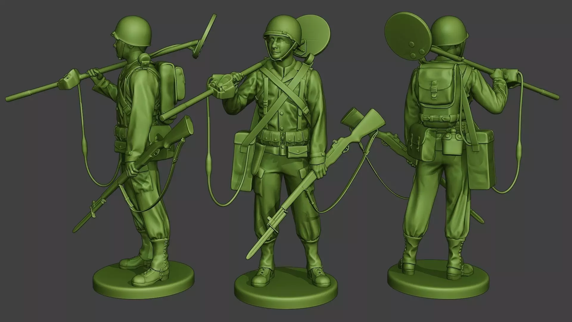 American engineer soldier ww2 Stand2 A9 3D print model_0