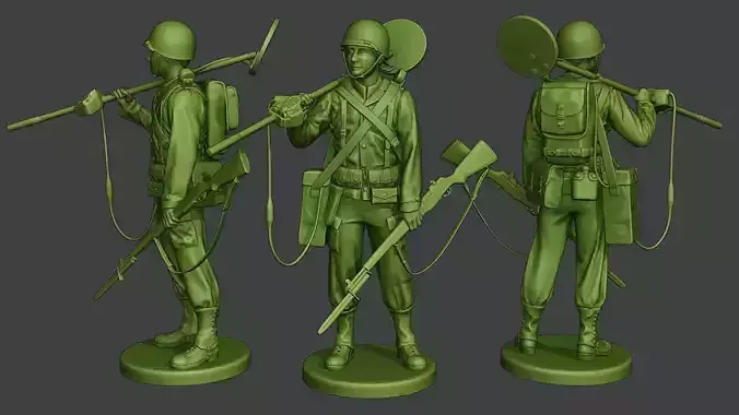 American engineer soldier ww2 Stand2 A9 3D print model