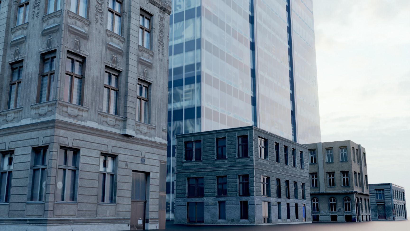 realistic residential and office buildings architecturel 3D model_2