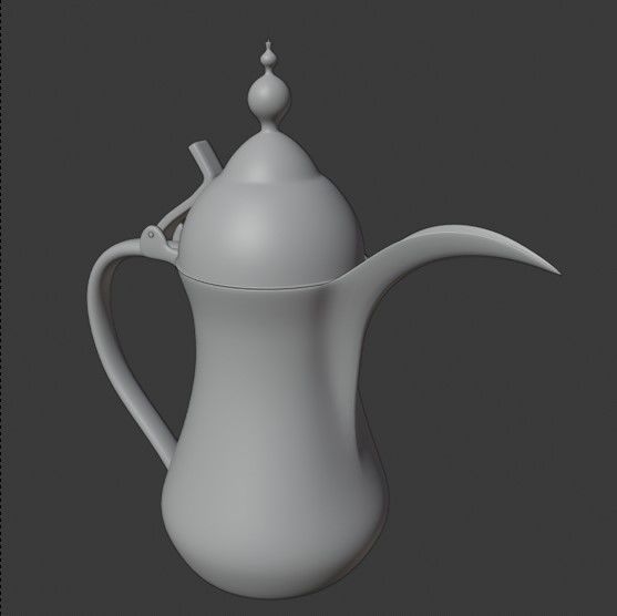 dallah golden coffee pot Low-poly 3D model_4