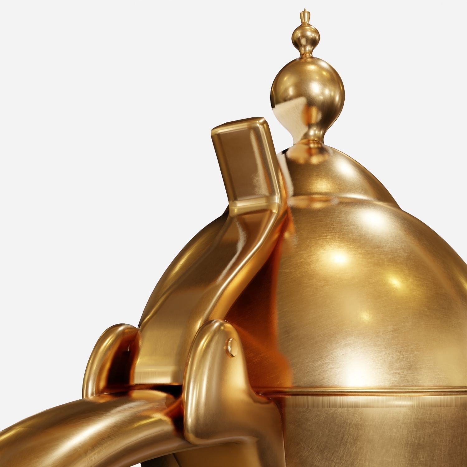 dallah golden coffee pot Low-poly 3D model_2