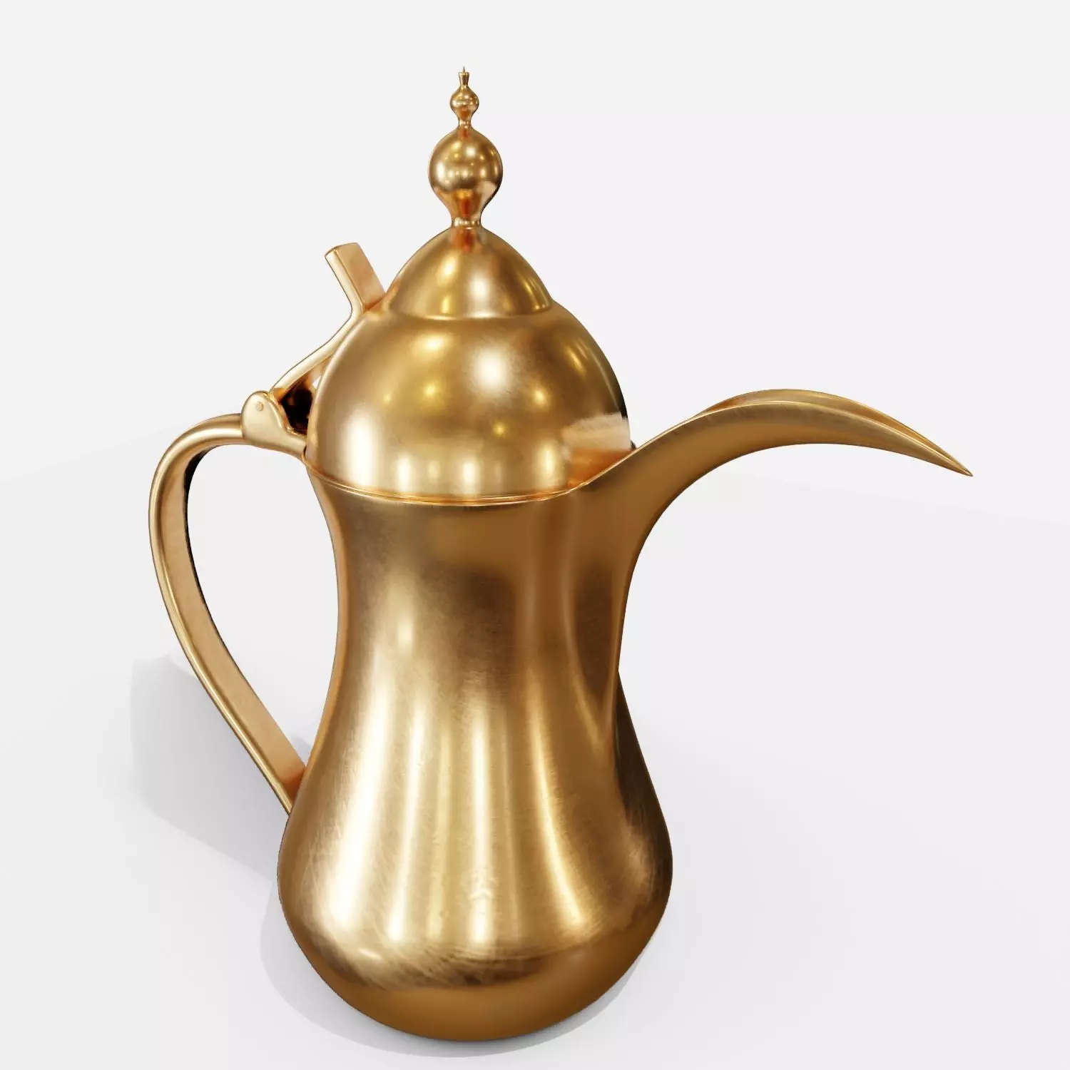 dallah golden coffee pot Low-poly 3D model_0