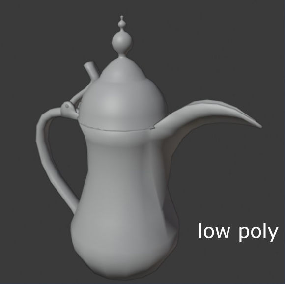 dallah golden coffee pot Low-poly 3D model_6