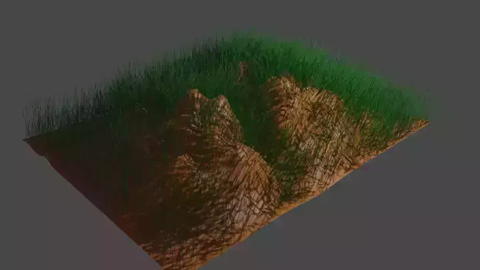 GRASS LANDSCAPE WITH WIND FLOW ANIMATION