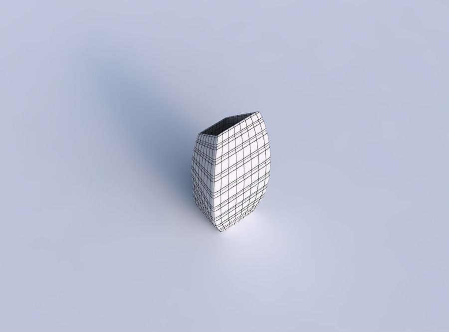 Vase bent rectangle with smooth horizontal dents 3D print model_6