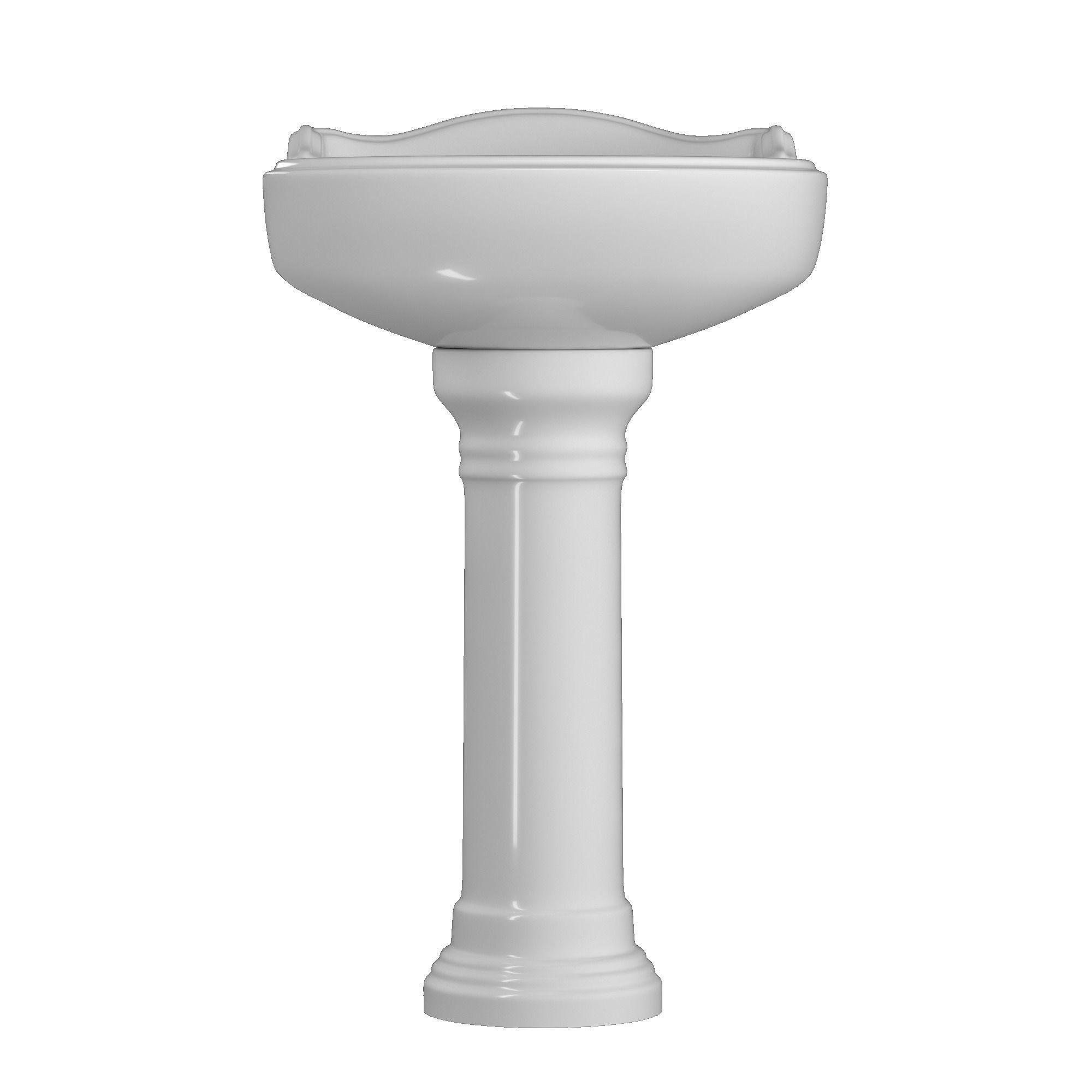Pedestal Wash Basin 3D model Modeled in 3ds max 3D model_5
