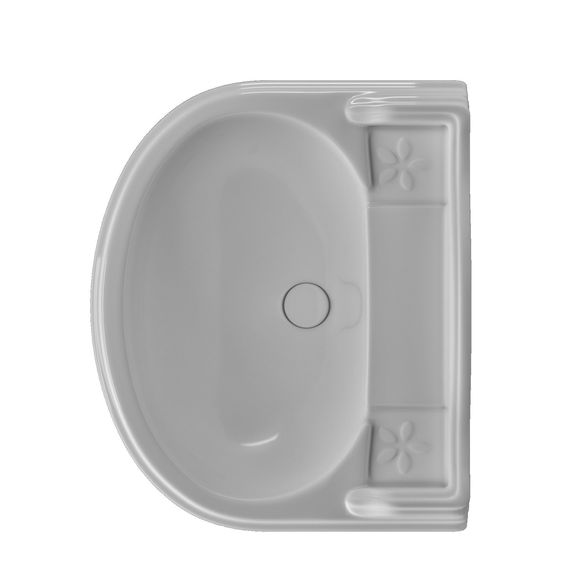 Pedestal Wash Basin 3D model Modeled in 3ds max 3D model_2