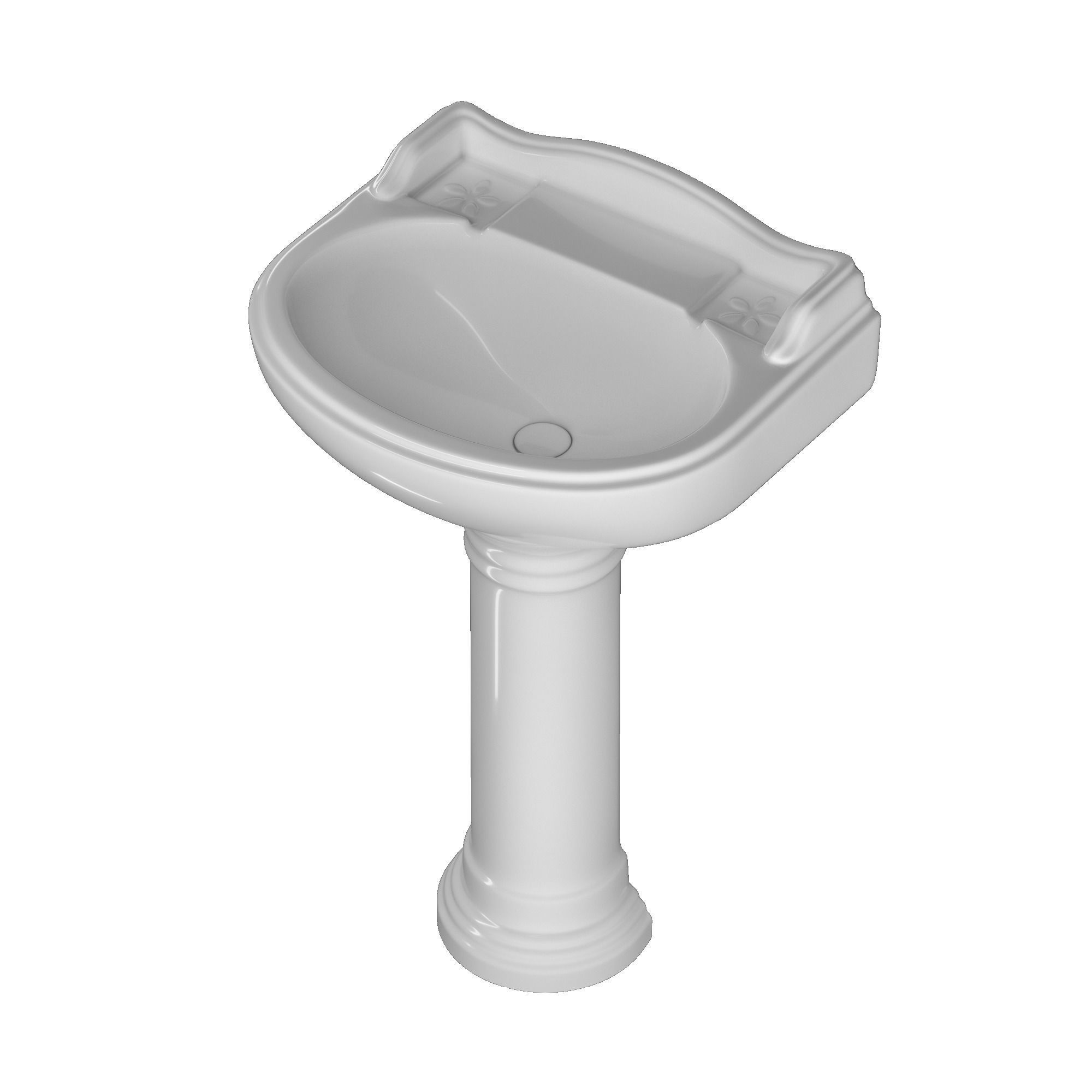 Pedestal Wash Basin 3D model Modeled in 3ds max 3D model_3