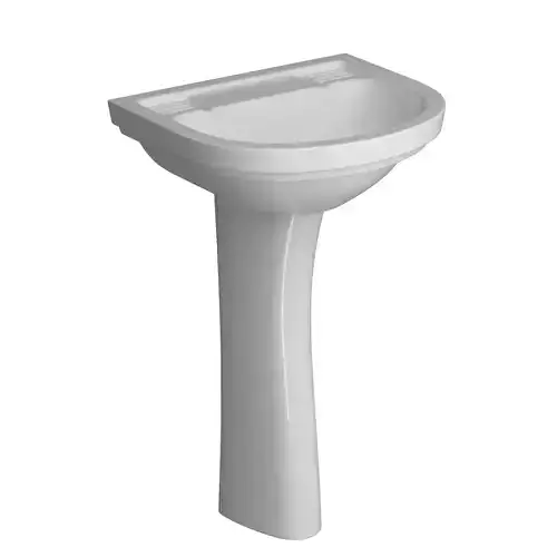 Pedestal Wash Basin 3D model Modeled in 3ds max 