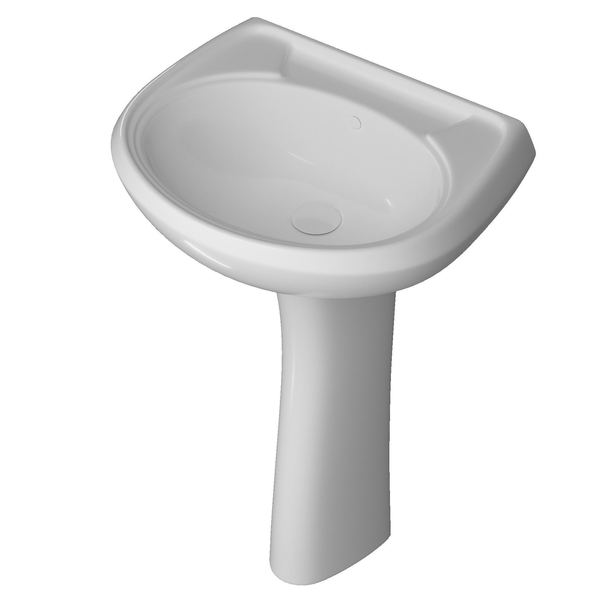 Pedestal Wash Basin 3D model Modeled in 3ds max  3D model_3