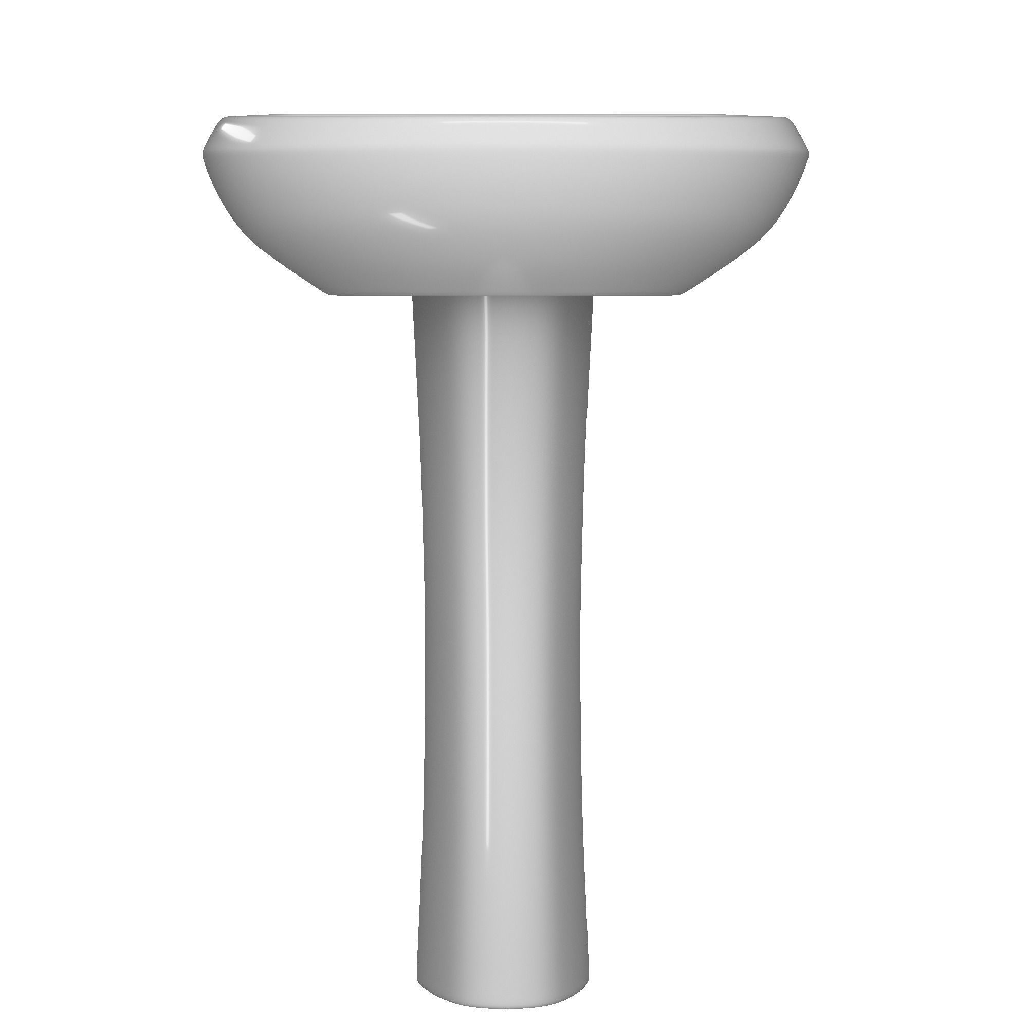 Pedestal Wash Basin 3D model Modeled in 3ds max  3D model_5