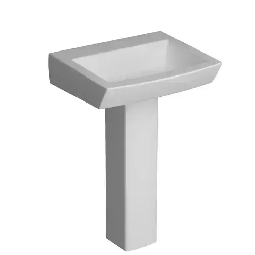 Pedestal Wash Basin 3D model Modeled in 3ds max 