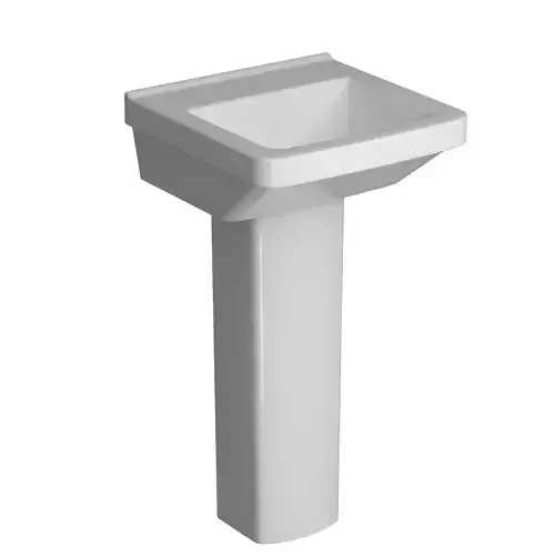 Pedestal Wash Basin 3D model Modeled in 3ds max