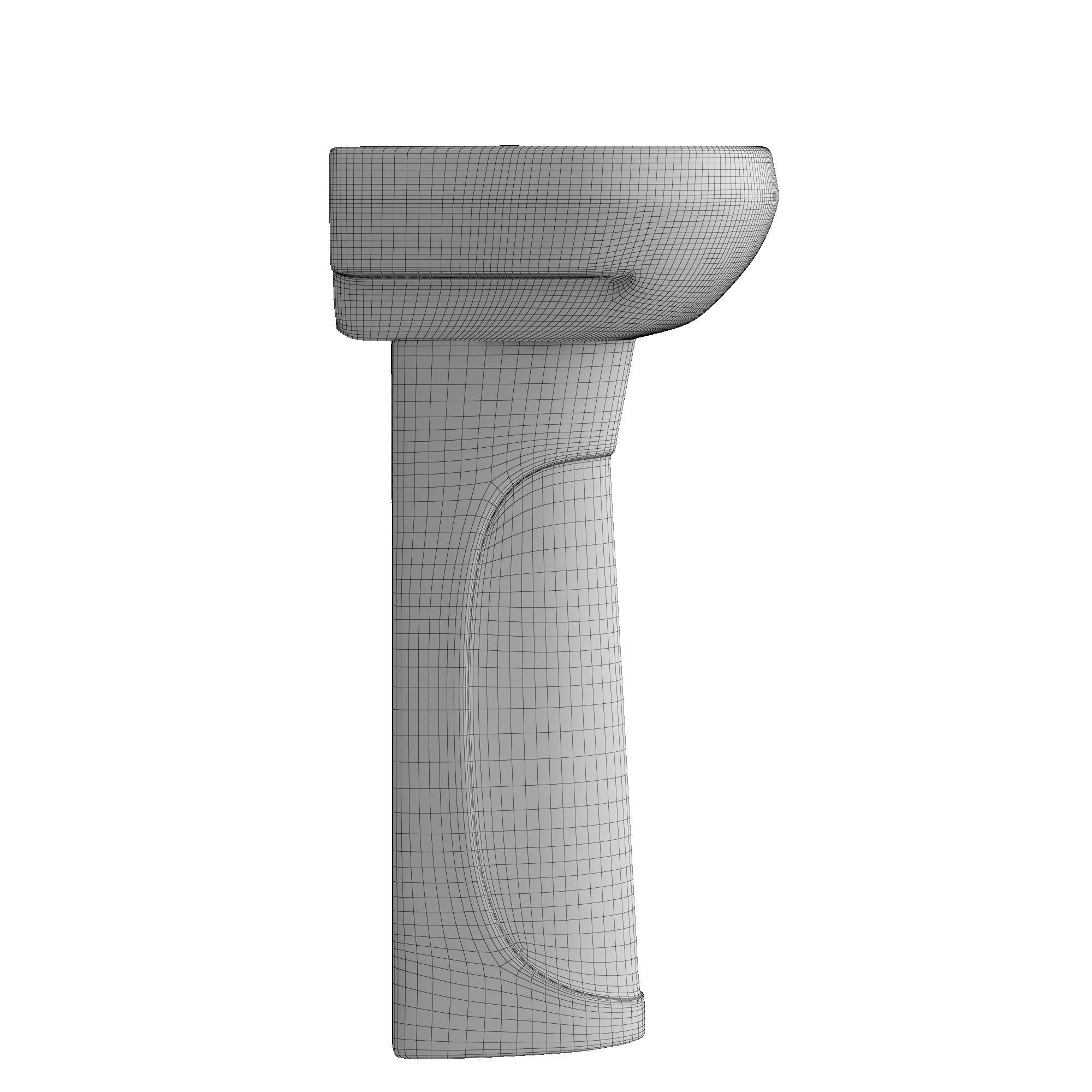 Pedestal Wash Basin 3D model Modeled in 3ds max 3D model_6