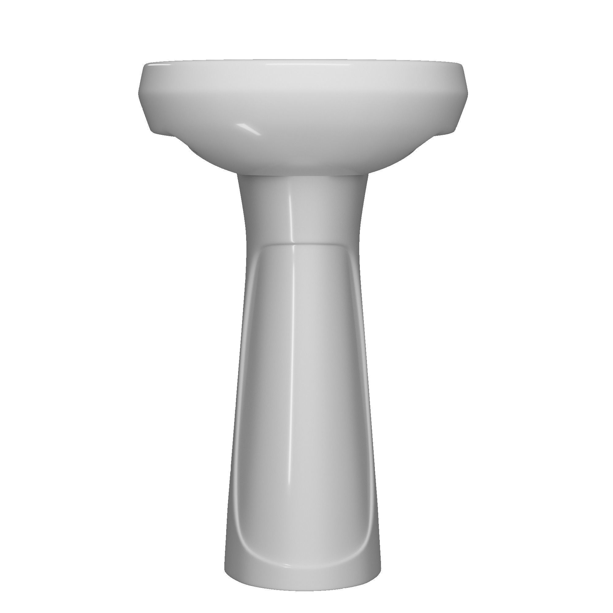 Pedestal Wash Basin 3D model Modeled in 3ds max 3D model_4