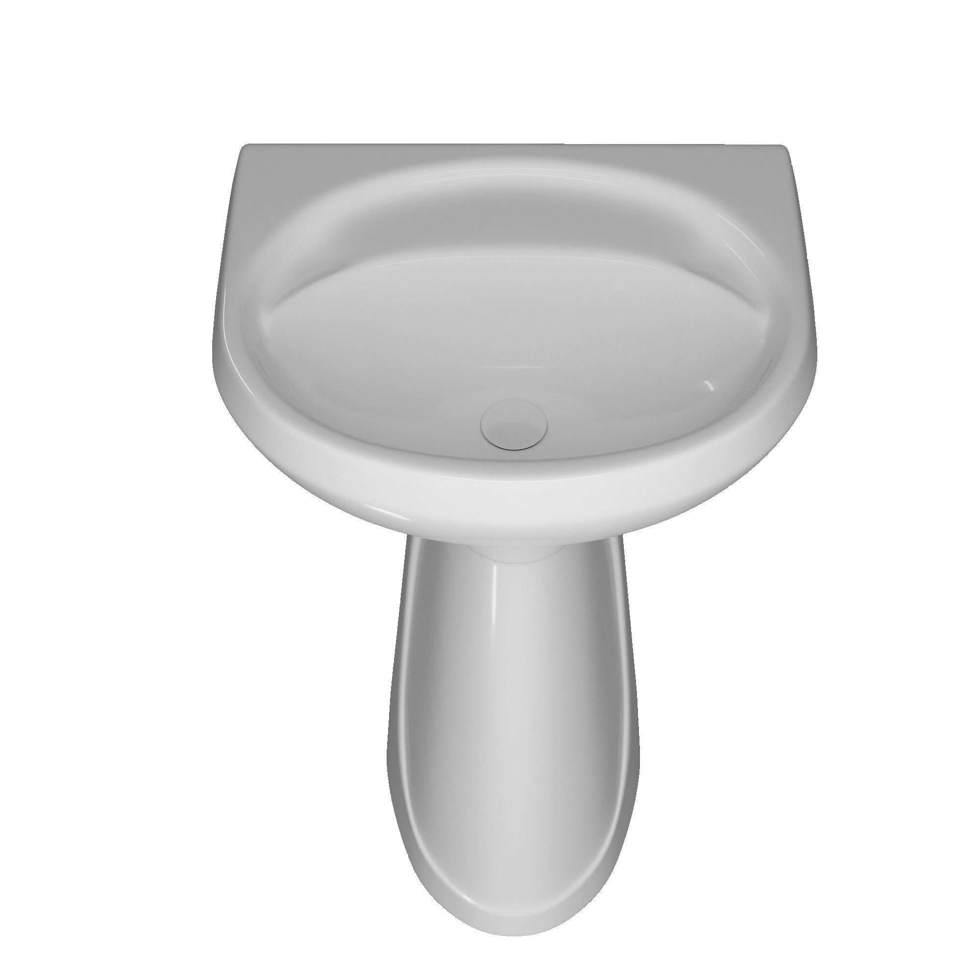 Pedestal Wash Basin 3D model Modeled in 3ds max 3D model_3
