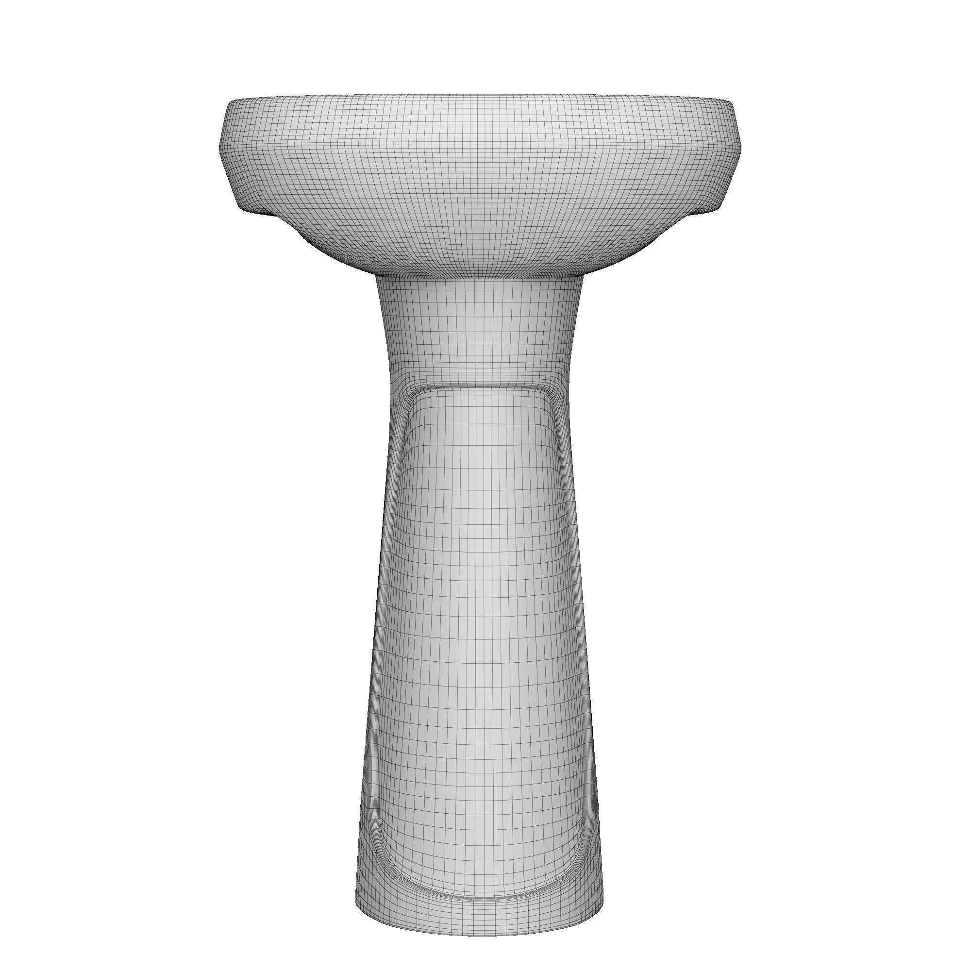 Pedestal Wash Basin 3D model Modeled in 3ds max 3D model_9