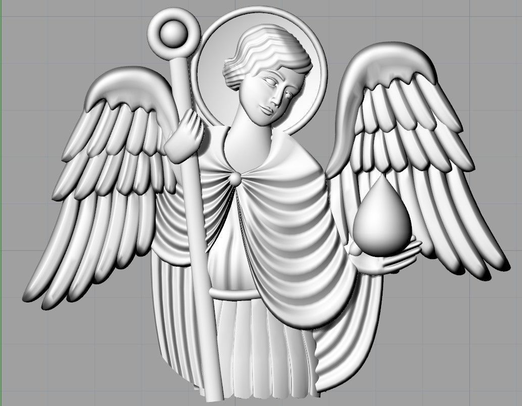 3 saints angel holding cross 3D print model_9