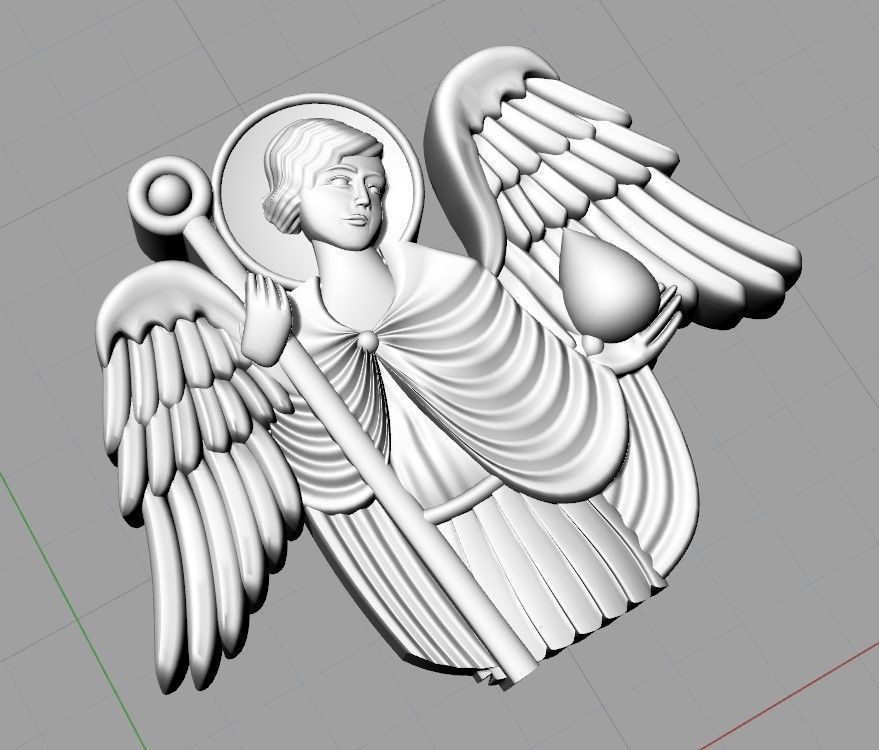 3 saints angel holding cross 3D print model_10