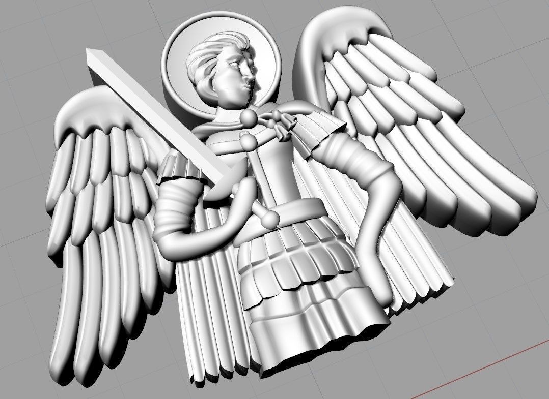 3 saints angel holding cross 3D print model_6