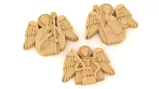 3 saints angel holding cross 3D print model 3 saints angel holding cross 3D print model