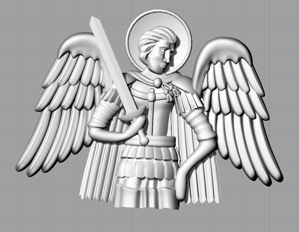 3 saints angel holding cross 3D print model_5