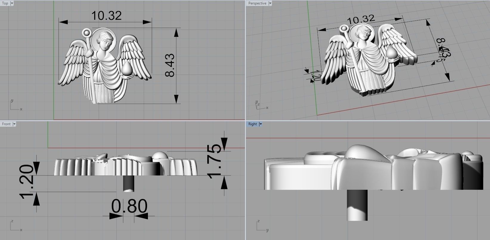 3 saints angel holding cross 3D print model_13