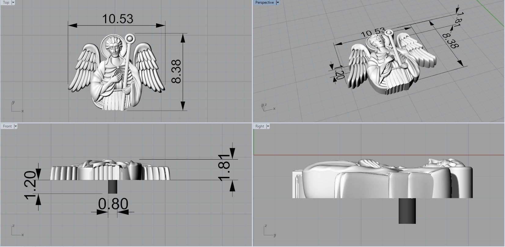 3 saints angel holding cross 3D print model_11