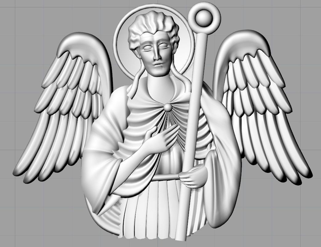 3 saints angel holding cross 3D print model_7